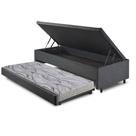 Bicama Box com Baú Solteiro 88x188 com Colchão Auxiliar Linho Cinza