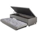 Bicama Box Com Baú Viúvo 120x203 com Colchão Auxiliar Cinza Bicama Box Com Baú Viúvo 120x203 com Colchão Auxiliar Cinza
