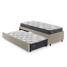 Bicama Box Solteirão 96x203cm material sintético com Dois Colchões Adapto Molas Ensacadas Ecoflex B&G