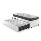 Bicama Box Solteirão 96x203cm material sintético com Dois Colchões Adapto Molas Ensacadas Ecoflex B&G