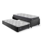 Bicama Box Solteirão 96x203cm Suede com Dois Colchões Adapto Molas Ensacadas Ecoflex B&G