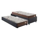 Bicama Box Solteiro 103x208 Linho Cinza com 2 Colchões Relax Adorabile Molas Ensacadas Ecoflex