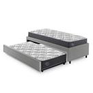 Bicama Box Solteiro 88x188 material sintético com Dois Colchões Adapto Molas Ensacadas Ecoflex B&G