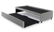 Bicama Box Solteiro 88x188 Para Dois Colchões Cinza