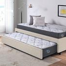 Bicama Box Solteiro Areia 88x188 com Dois Colchões Adapto Molas Ensacadas Ecoflex