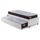 Bicama Box Solteiro Branco 88x188 com Dois Colchões Relax Adorabile Molas Ensacadas Ecoflex