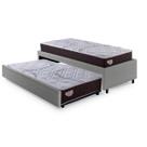 Bicama Box Solteiro Cinza 88x188 com Dois Colchões Relax Adorabile Molas Ensacadas Ecoflex