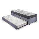 Bicama Box Solteiro com Colchão Adapto Ecoflex Molas Ensacadas Suede 88x188cm Cinza