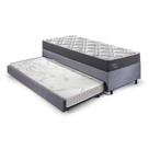 Bicama Box Solteiro King com Colchão Adapto Ecoflex Molas Ensacadas Suede 96x203cm B&G