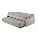 Bicama Box Solteiro Linho Bege 88x188 com Colchão Airtech Molas Ensacadas Ortobom