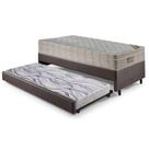 Bicama Box Solteiro material sintético Linho Marrom 88x188x28 cm com Colchão Airtech Ortobom Molas Ensacadas e Colchão Auxiliar Ecoflex