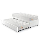 Bicama Box Solteiro Revestimento Sintético Branco 88x188 com Dois Colchões Molas Ensacadas Ecoline D33 Ecoflex Bicama Box Solteiro Revestimento Sintético Branco 88x188 com Dois Colchões Molas Ensacadas Ecoline D33 Ecoflex