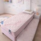 Bicama Cama com auxiliar com molas ensacadas Cama Bibox Cor Rosa Branco