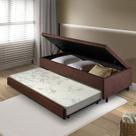Bicama com Baú Solteirão Reforçado 96x203cm em Suede B&G
