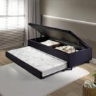 Bicama com Baú Solteirão Reforçado 96x203cm em Suede B&G