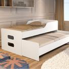 Bicama De Solteiro Com Cama Auxiliar E Grade Em Mdf