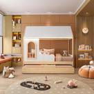 Bicama Infantil Casinha com Led e Janela New Garden Casatema MadeiraOriginals