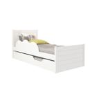 Bicama Infantil Com Cama Auxiliar Protetor Lateral 100% MDF Elza Cimol Branco