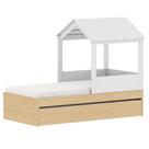 Bicama Infantil com Casinha Play Branco com Carvalho Malva Bicama Infantil com Casinha Play Branco com Carvalho Malva