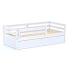 Bicama Infantil Eco com Grade de Proteção Madeira Maciça Branco Mobilistore