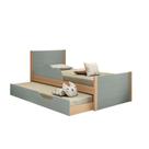 Bicama Infantil Woody com Cama Auxiliar e Rodízios - Menta/Nature