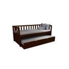 Bicama Madeira Maciça Perola com Cama Auxiliar Castanho