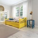 Bicama Solteiro American Estilo Sofá em Madeira Maciça Amarelo