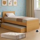 Bicama Solteiro Bibox Cama com Auxiliar com Colchões D33 Premium Cor:Cinamomo