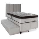 Bicama Solteiro Box com Cabeceira Modulada e Cama Auxiliar Herval Lofty, 60x88x188 cm