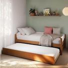 Bicama Solteiro Casatema em Madeira Maciça Aria Casatema Madeiraoriginals Nogueira/Branco