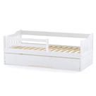 Bicama Solteiro com Grade de Proteção Madeira Maciça Branco Mobilistore