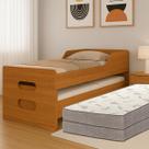 Bicama Solteiro Completa Com Colchão D33 Reforçado e Cama Auxiliar