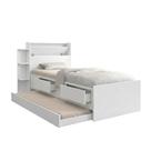 Bicama Solteiro Isa com Gavetas para Organização com Cama Auxiliar para Quarto - Branco Bicama Solteiro Isa com Gavetas para Organização com Cama Auxiliar para Quarto - Branco