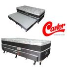 Bicama Solteiro King Castor Silver Star Espuma D28 Cinza + Colchão Molas Class (96x203x65)