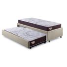 Bicama Solteiro Linho Bege 88x188 com Dois Colchões Relax Adorabile Molas Ensacadas 88x188