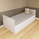 Bicama Solteiro MDF Branco com Cabeceira Telinha Anatômica Mobilistore