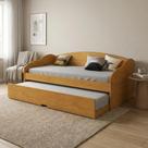 Bicama Solteiro Sofá Cama com Rodízios em MDF Funny Cinamomo
