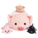 Bicho de pelúcia Achwishap Pig Mommy com 3 pelúcias de 50 cm