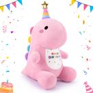 Bicho de pelúcia Auspicioso, começando, rosa, feliz aniversário, dinossauro