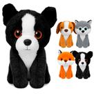 Bicho De Pelúcia Baby Lindos Cachorrinho E Raposa Compacto Macio Fofo Poliéster Realista