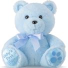 Bicho de pelúcia Chalyna Bear, 25 cm, azul para presente de chá de bebê
