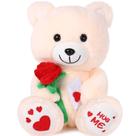 Bicho de pelúcia Chalyna Bear 25 cm com pelúcia rosa para namorada