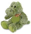 Bicho de pelúcia DolliBu Plush Alligator 20 cm de pelo macio verde