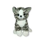 Bicho de Pelúcia Gatinho Tigrado Cinza Fofo Macio Decorativo Infantil 21cm Bicho de Pelúcia Gatinho Tigrado Cinza Fofo Macio Decorativo Infantil 21cm