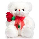 Bicho de pelúcia HollyHome Teddy Bear Rose Bear 30 cm branco