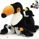 Bicho de pelúcia MoriSmos Giant Toco Toucan com 3 brinquedos para bebês de 60 cm