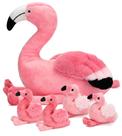 Bicho de pelúcia Qpewep Flamingo 53cm com 4 bebês para crianças