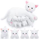 Bicho de pelúcia Skylety Nurturing Cat com 4 gatinhos de pelúcia de 40 cm