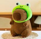 Bicho Pelúcia Capivara Touca Fofinha Divertida 20 Cm Macia Bicho Pelúcia Capivara Touca Fofinha Divertida 20 Cm Macia