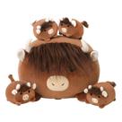 Bichos de pelúcia SQEQE Highland Cows com 4 bebês de todas as idades
